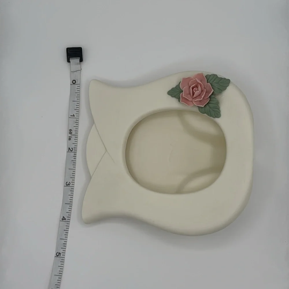Jamestown Bisque Porcelain Tea Rose Photo Frame